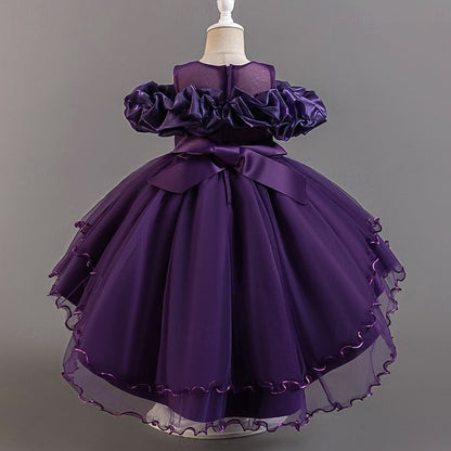 Floral Party Girls' Dress Flower Kids Wedding Short Sleeve FashionChic