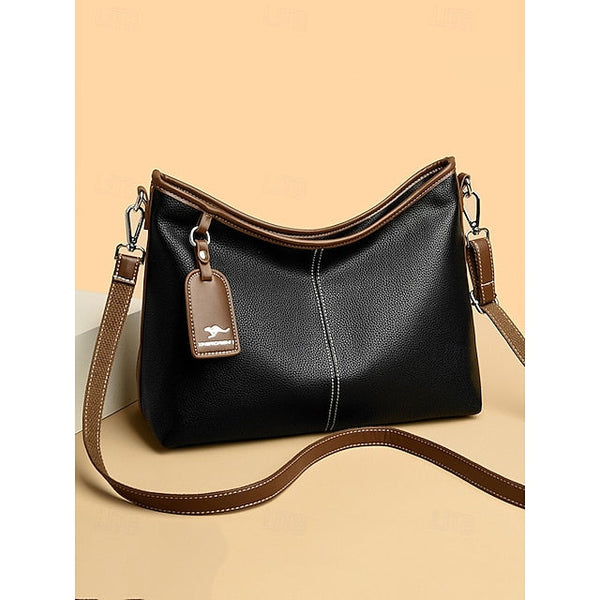 Bag Brown Hobo Leather Faux with Accents Green FashionChic