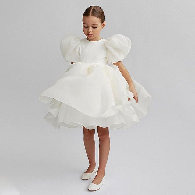 Girl Dress Party Solid Girls' Kids Flower Color FashionChic
