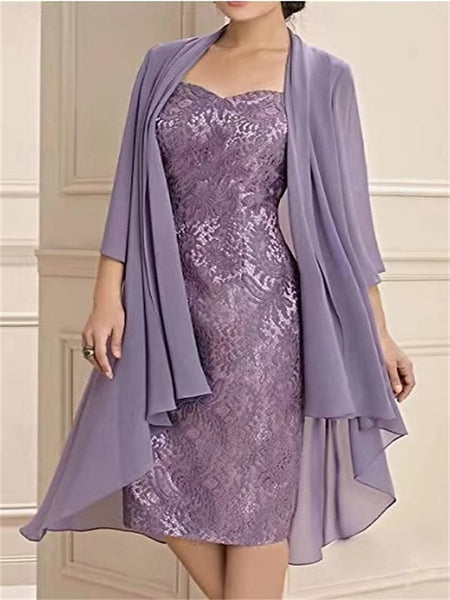 Piece Bride Mother of the Sets Simple Two Dress Elegant FashionChic