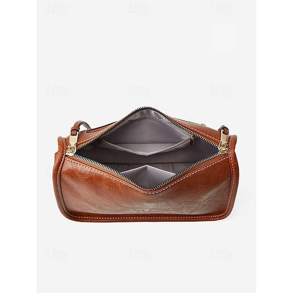 Bag Adjustable Leather Brown Faux Women's Shoulder with FashionChic