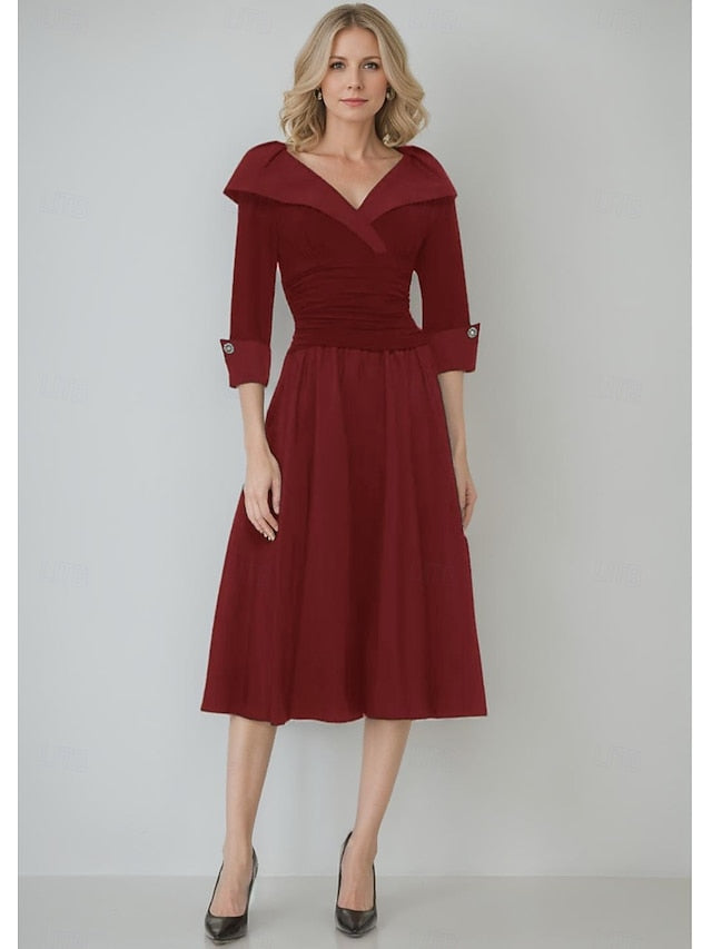 the Portrait Column Dress Mother Bride Sheath / Collar of A-Line FashionChic