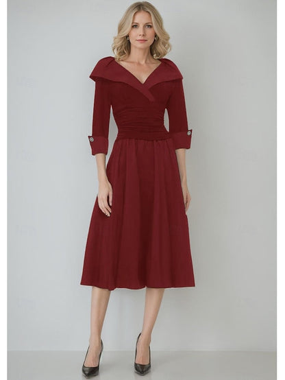 the Portrait Column Dress Mother Bride Sheath / Collar of A-Line FashionChic