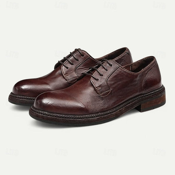 Shoes Welt Derby with Goodyear Leather Tan and Men's Clean FashionChic