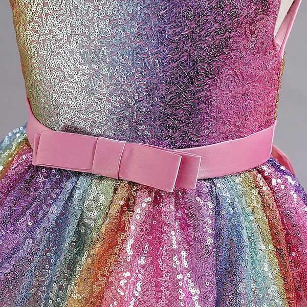 Party Girls' Kids Sleeveless Sequin Dress Wedding colour FashionChic