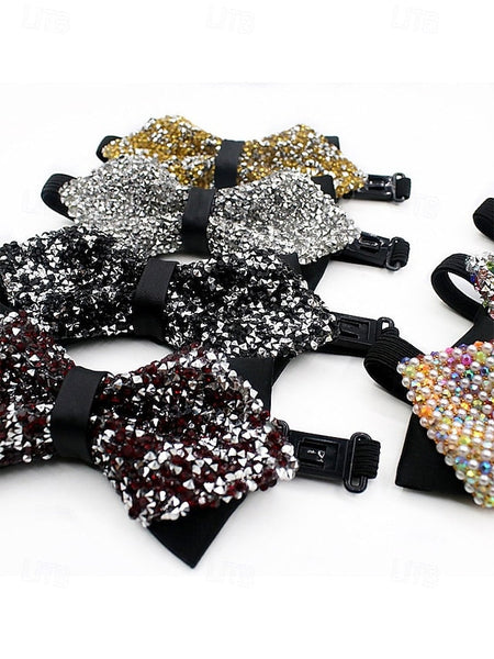 Tie Christmas Polyester – Bow Sequins Men's Sparkling FashionChic