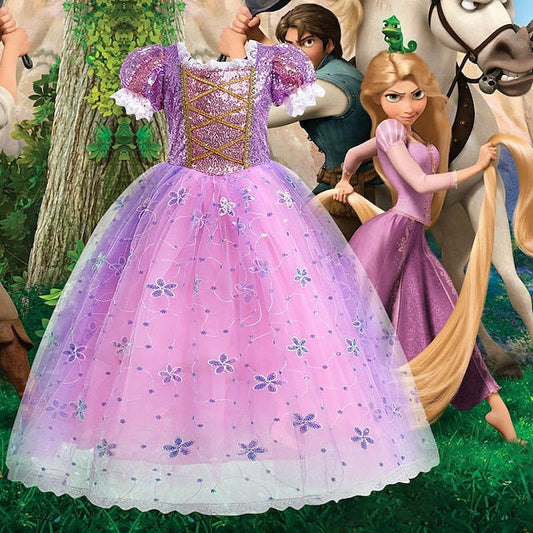 Cloak Princess Dress Cosplay Flower Girl Rapunzel FashionChic