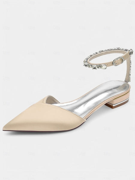 Black Chic Crystal-Ankle Shoes with Satin Strap – Wedding FashionChic