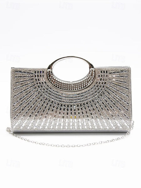 – Evening Gold Handle Glamorous with Round Clutch Crystal FashionChic