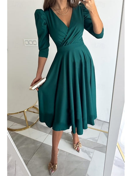 Women's Midi Dress Wrap Dress A Line Dress Casual Daily