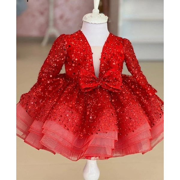 Sequin Kids Long Party Flower Girls' Girl Dress FashionChic