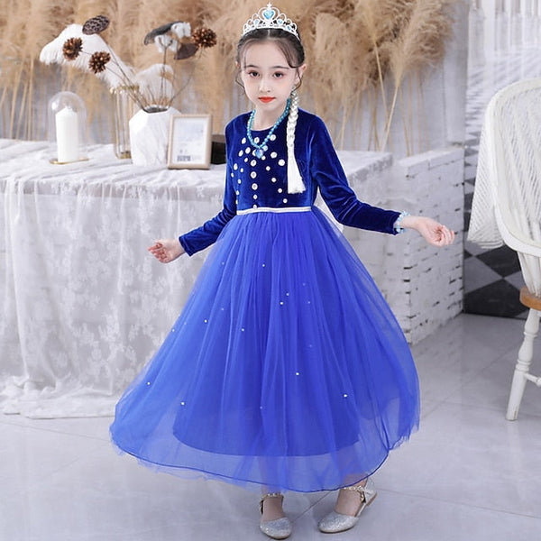 Frozen Girl Theme Flower Fairytale Dress Party Princess Elsa FashionChic