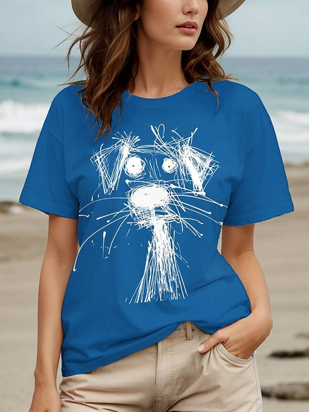 Women's T Shirt Graphic Animal Dog Vintage Stylish Classic FashionChic