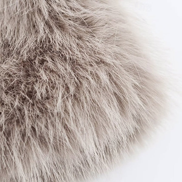 Comfortable Warm Coat Fur Women's Buttons Pocket Faux FashionChic