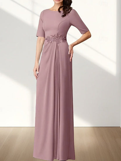 Wedding Crew Guest A-Line Dress Bride Neck Elegant the Mother of FashionChic