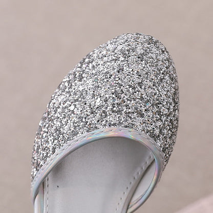 Little Princess Girls' Heels Glitters Party Rubber PU Shoes FashionChic