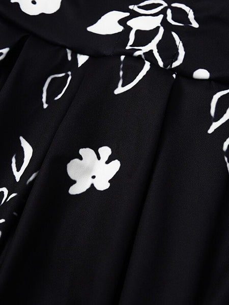 Women's Midi Dress Tunic Dress Floral Pocket V Neck Midi FashionChic