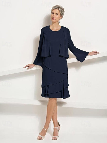 Two the A-Line Bride Piece Mother of Dress Elegant Jacket FashionChic