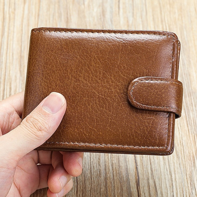 wallet card leather purse multi top cowhide layer Genuine coin FashionChic