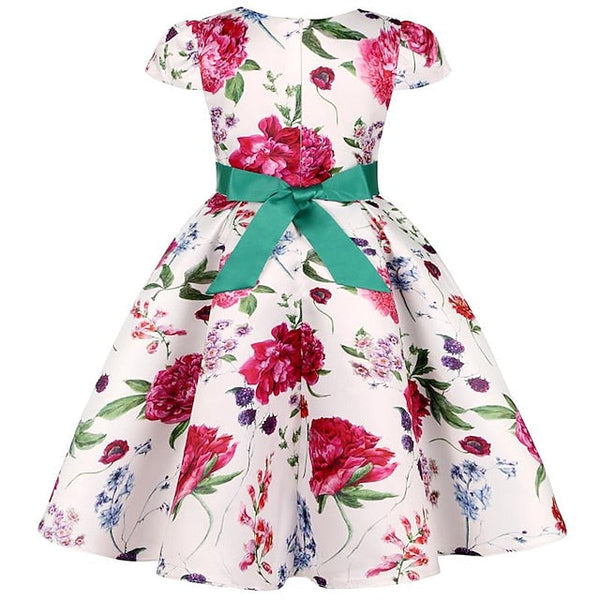 Kids Flower Dress Short Party Sleeve Floral Girls' FashionChic