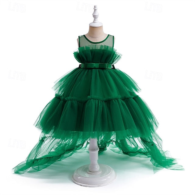 Solid Party Performance Sleeveless Dress Girls' Kids Color FashionChic