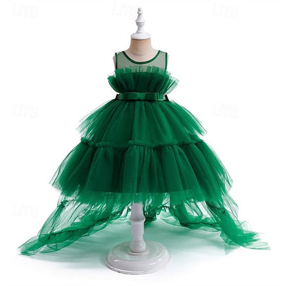 Solid Party Performance Sleeveless Dress Girls' Kids Color FashionChic