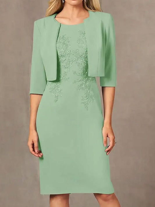 Beach Sheath / the Dress Column Suit Mother of Wedding Piece Two FashionChic