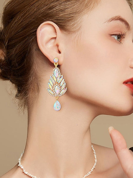 Crystal – Women's Earrings Drop Green Emerald FashionChic