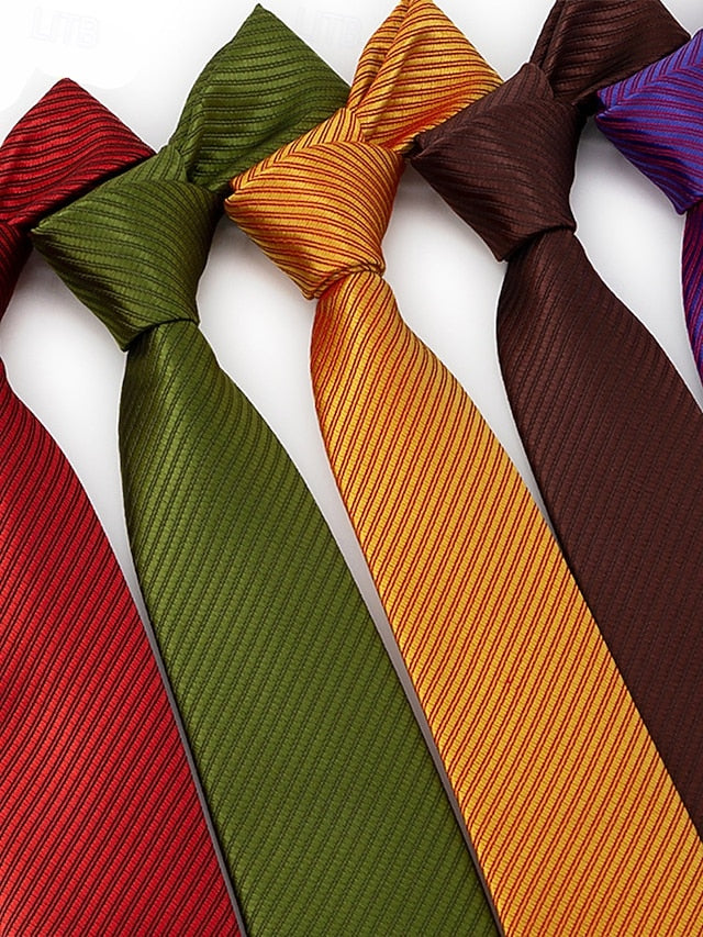satin striped tie Men's FashionChic