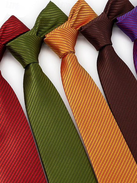 satin striped tie Men's FashionChic