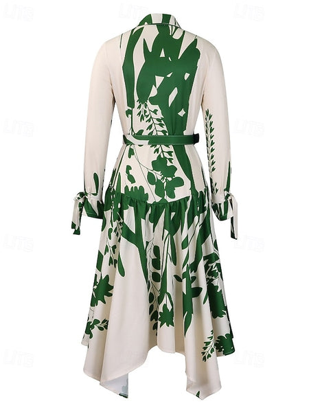 Women's Midi Dress Shirt Dress Floral Dress Print Dress