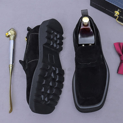 Men's Business Suede Cowhide Loafers -Classic Leather FashionChic