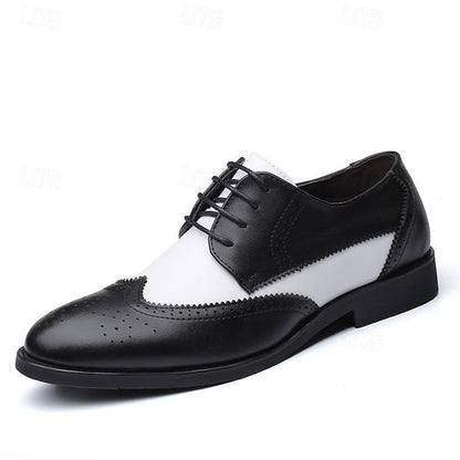 White Dress Brogue Black and with Oxford Shoes Men's FashionChic