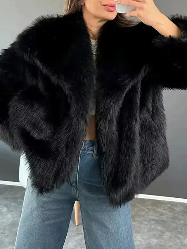 Women's Fur Faux Furs Warm Coat Comfortable Leathers FashionChic