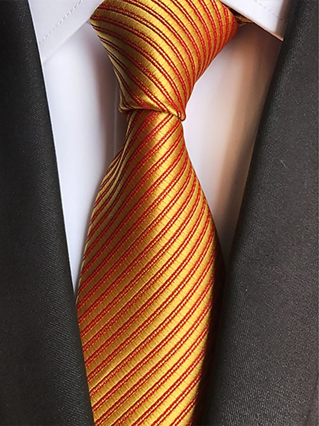 satin striped tie Men's FashionChic