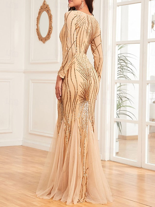 Floor Crew Dress the Mother Elegant Neck of Bride Party FashionChic