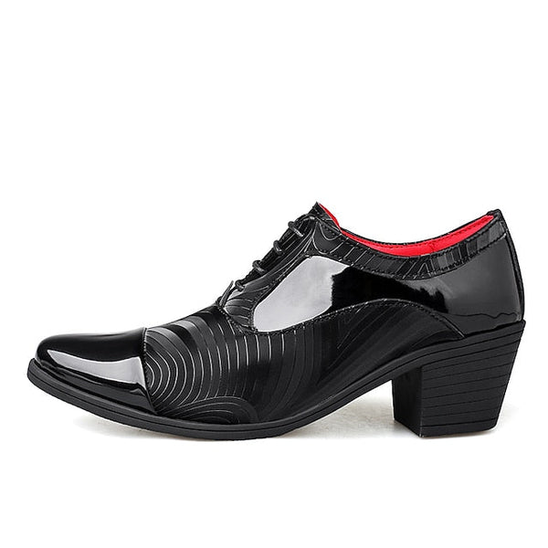 Shoes Stylish Patent Leather Men's Dress Formal – Lace-Up FashionChic