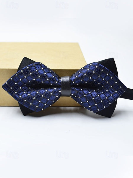 Geometric Bow with Christmas Pattern Tie Men's FashionChic