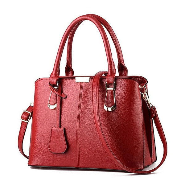 Elegant Faux Leather Structured Handbag – Green Women's FashionChic