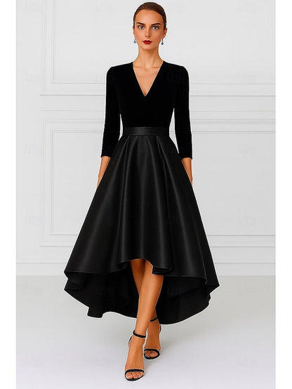 Black Burgundy of A-Line Bride Vintage Mother Elegant the Dress FashionChic