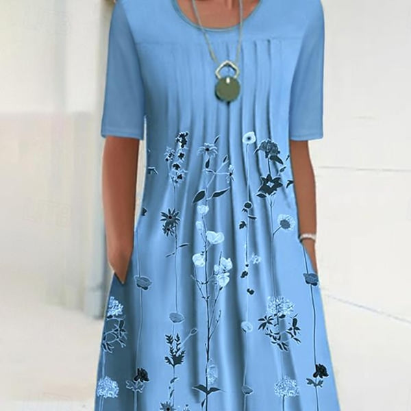 Women's Midi Dress Casual Dress Shift Dress Floral Ruched