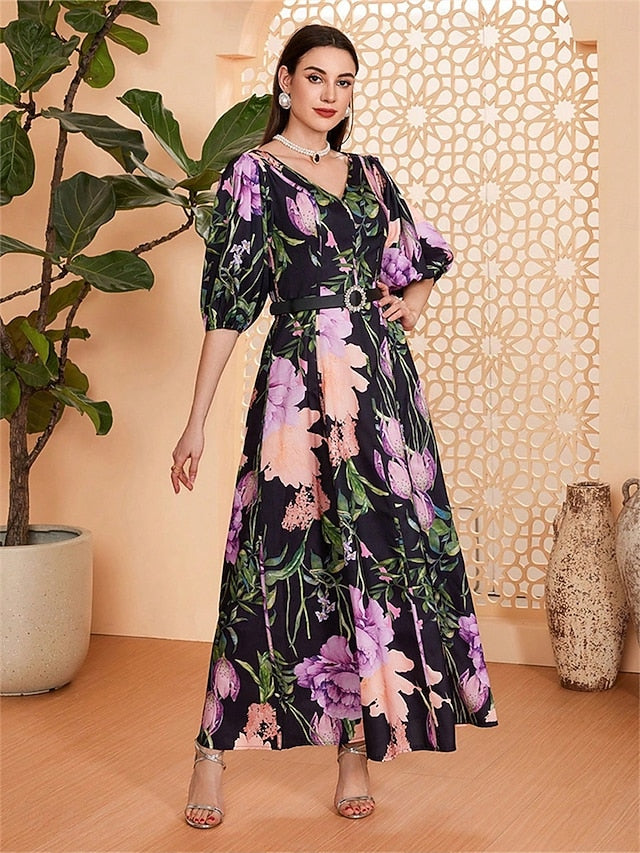 Mother Dress Neck Length of Elegant V the A-Line Bride Floor FashionChic