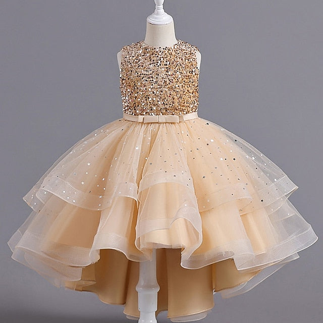 Solid Girls' Color Party Kids Sleeveless Dress FashionChic