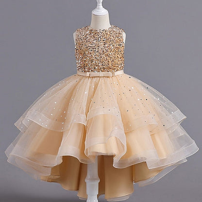 Solid Girls' Color Party Kids Sleeveless Dress FashionChic
