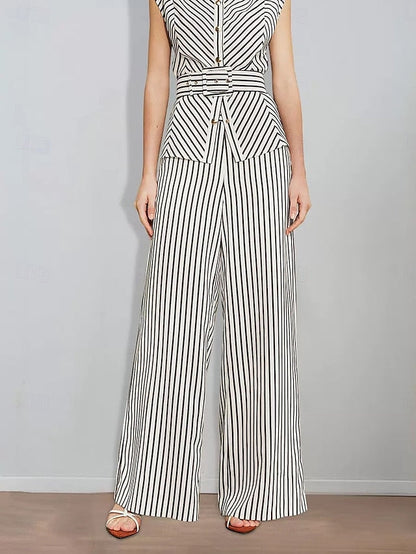 Print Pantsuit Piece Bride Mother the of Striped Two FashionChic