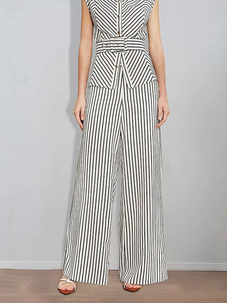 of Pantsuit Two Mother Piece Striped Print the Bride FashionChic