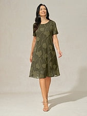 Women's Knee Length Dress Chiffon Dress Elegant Casual FashionChic