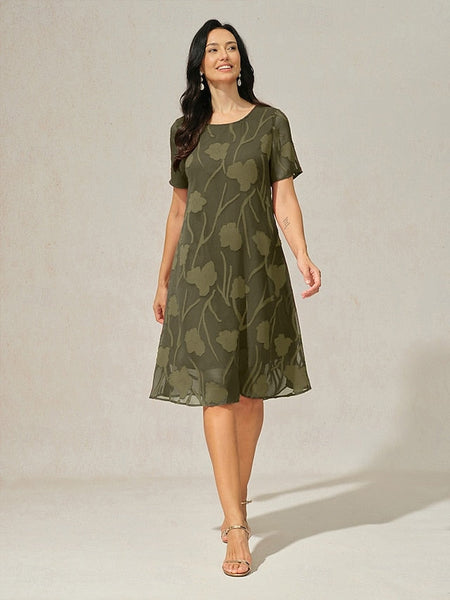 Women's Knee Length Dress Chiffon Dress Elegant Casual FashionChic