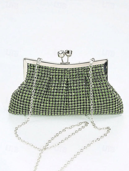 Sage Green Rhinestone Women's Vintage Clutch – Purse FashionChic