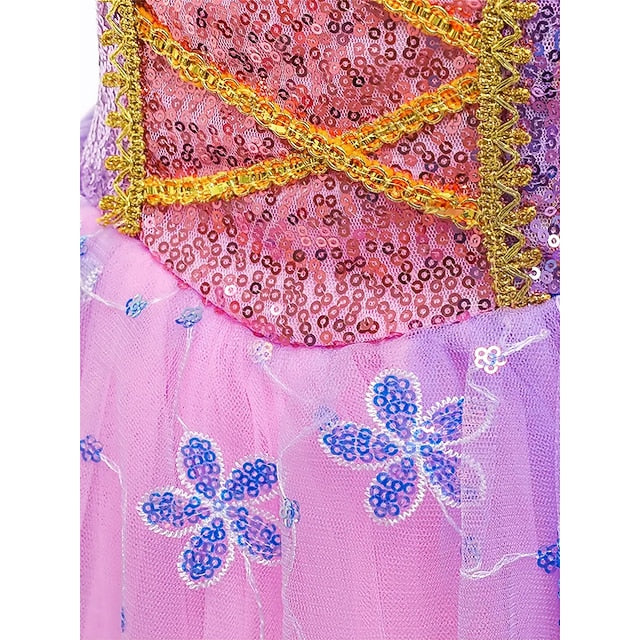 Rapunzel Fairytale Princess Flower Theme Sofia Girl Dress Party FashionChic